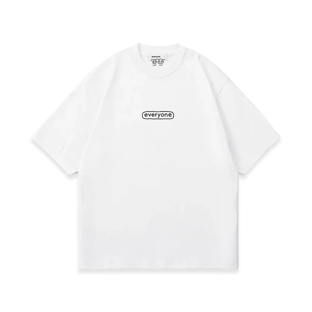 everyone j.30000 Sketchy Logo Short Sleeve Tee Shirt "White"