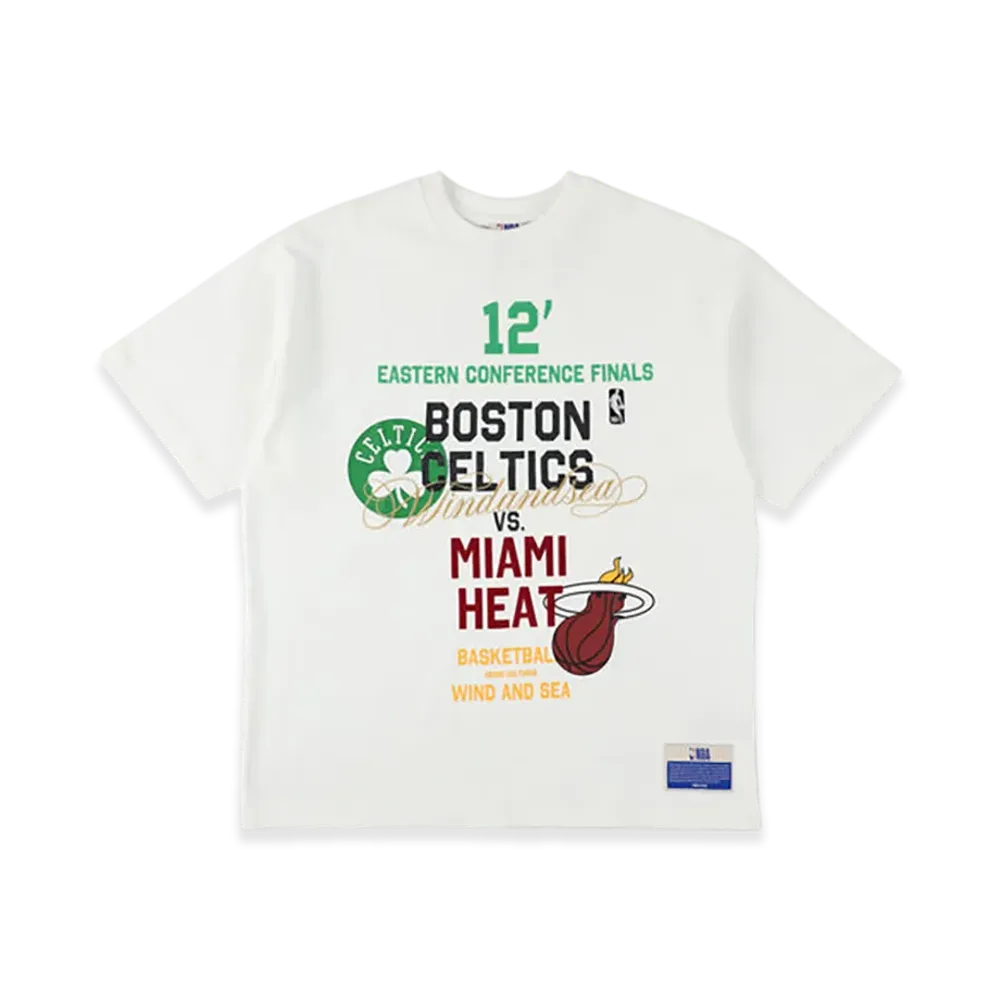 WIND AND SEA x NBA Multi-Technique Graphic Tee (CELTICS x HEAT) "White"