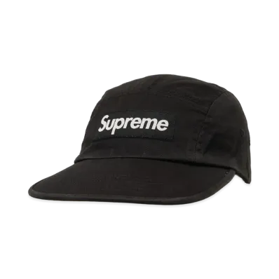 Supreme Washed Chino Twill Camp Cap (25FW) "Black"