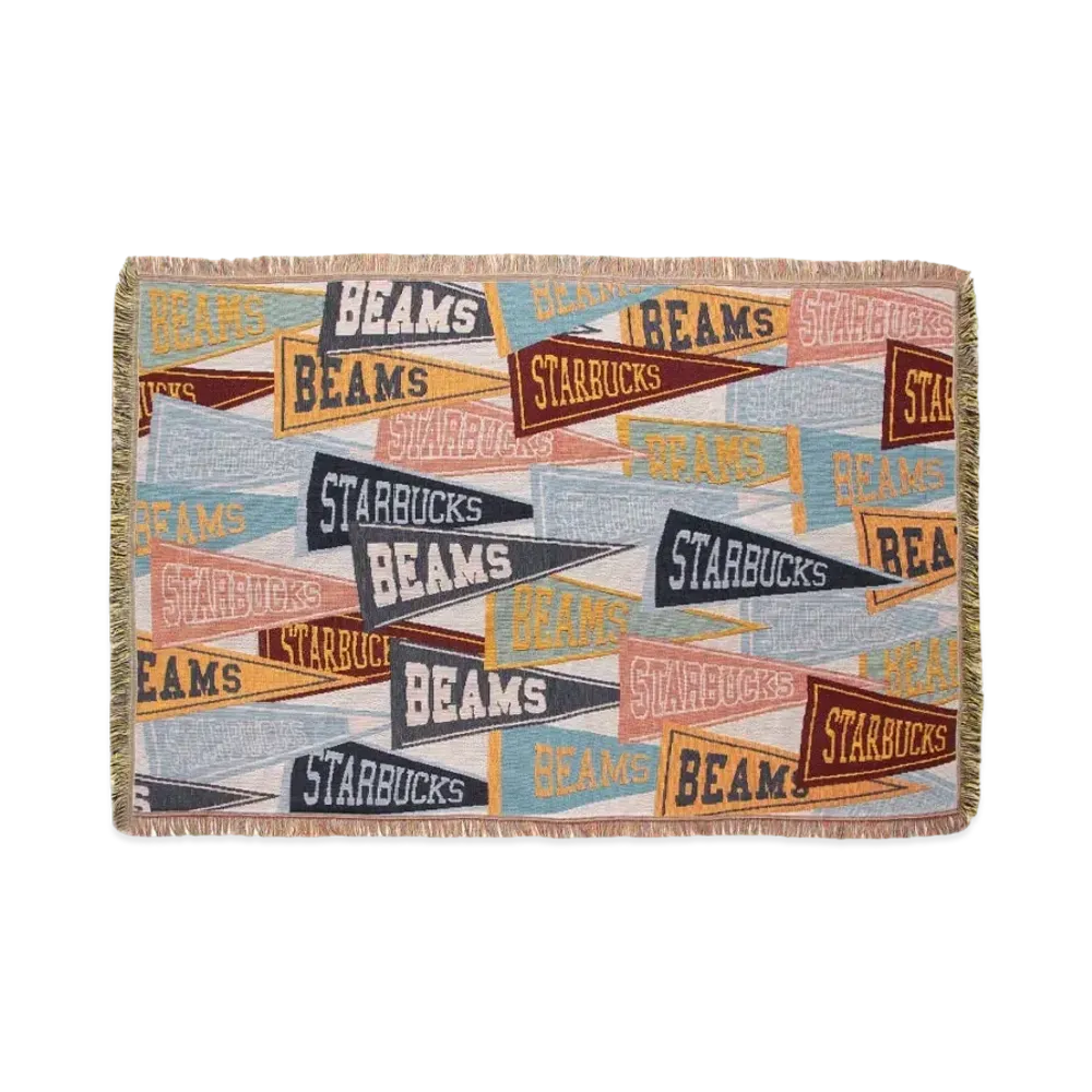 STARBUCKS x BEAMS Throw Blanket Pennant Design "Beige"