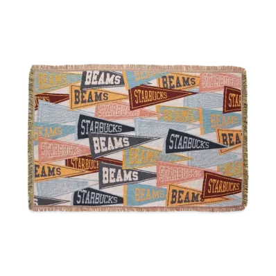 STARBUCKS x BEAMS Throw Blanket Pennant Design "Beige"