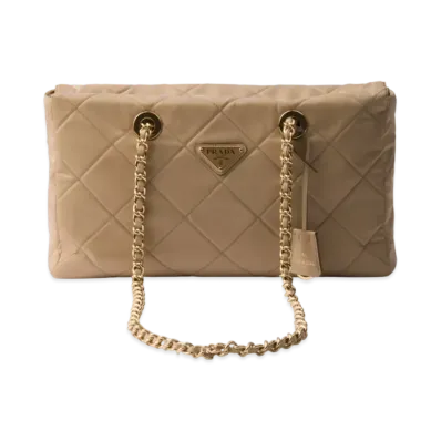 PRADA Re-Edition 1995 Chaine Medium Re-Nylon Bag "Beige"