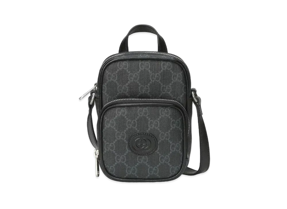 GUCCI Interlocking G Mini Bag GG Supreme Canvas "Black"