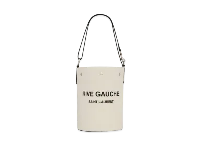 SAINT LAURENT Rive Gauche Bucket Bag In Linen "White"