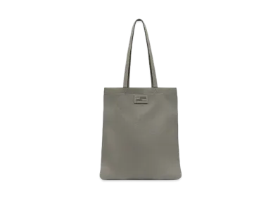 FENDI Flat Baguette Shopping Bag Leather Bag "Gray"