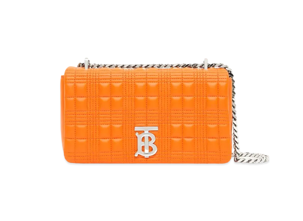 Burberry Small Quilting Lambskin Lola Bag "Orange"