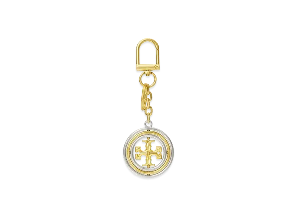 Tory Burch Rotating Double T Key Ring "Gold/Silver"