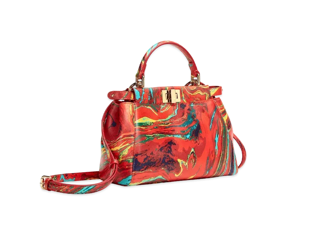 FENDI Peakabo Mini Marga Nappa Leather Bag "Red"