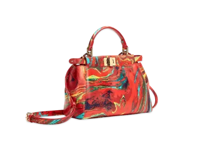 FENDI Peakabo Mini Marga Nappa Leather Bag "Red"