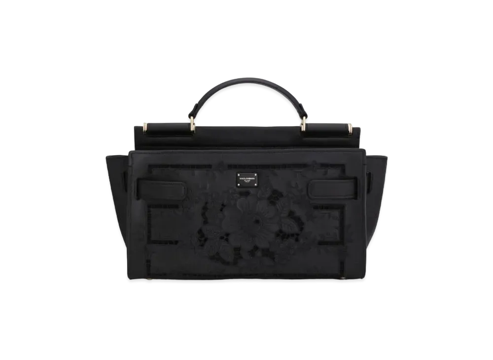 Dolce&Gabbana Sicily 62 Soft Bag Small Calfskin Embroidery "Black"