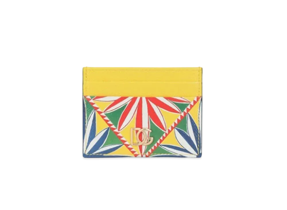ドルチェ&ガッバーナ クレジットカードホルダー ドフィーヌ カーフスキン カレット プリント "マルチカラー" BI0330AW425HH90D