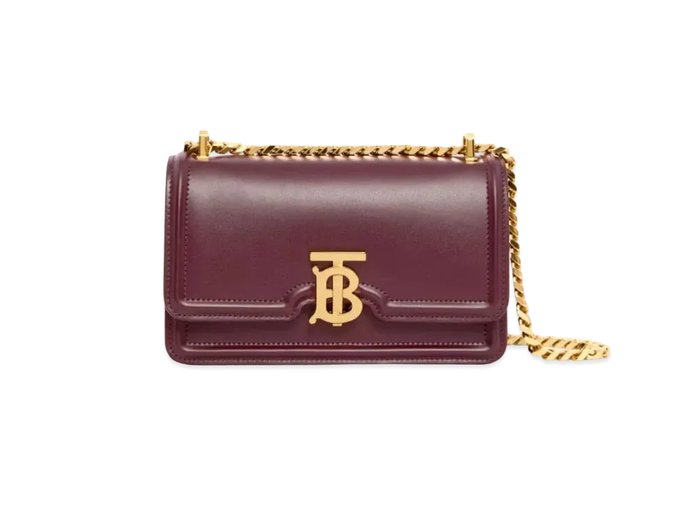 BURBERRY Mini Leather Chain TB Bag "Deep Maroon"