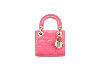 Dior Lady Dior Micro Bag Canage Patent Calfskin "Pink"
