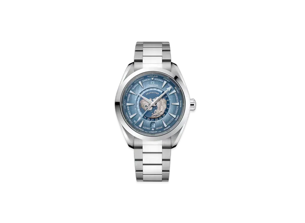 OMEGA Seamaster Aqua Terra 150M World Timer Co-Axial Master Chronometer 43MM "Stainless Steel/Blue" 220.10.43.22.03.002