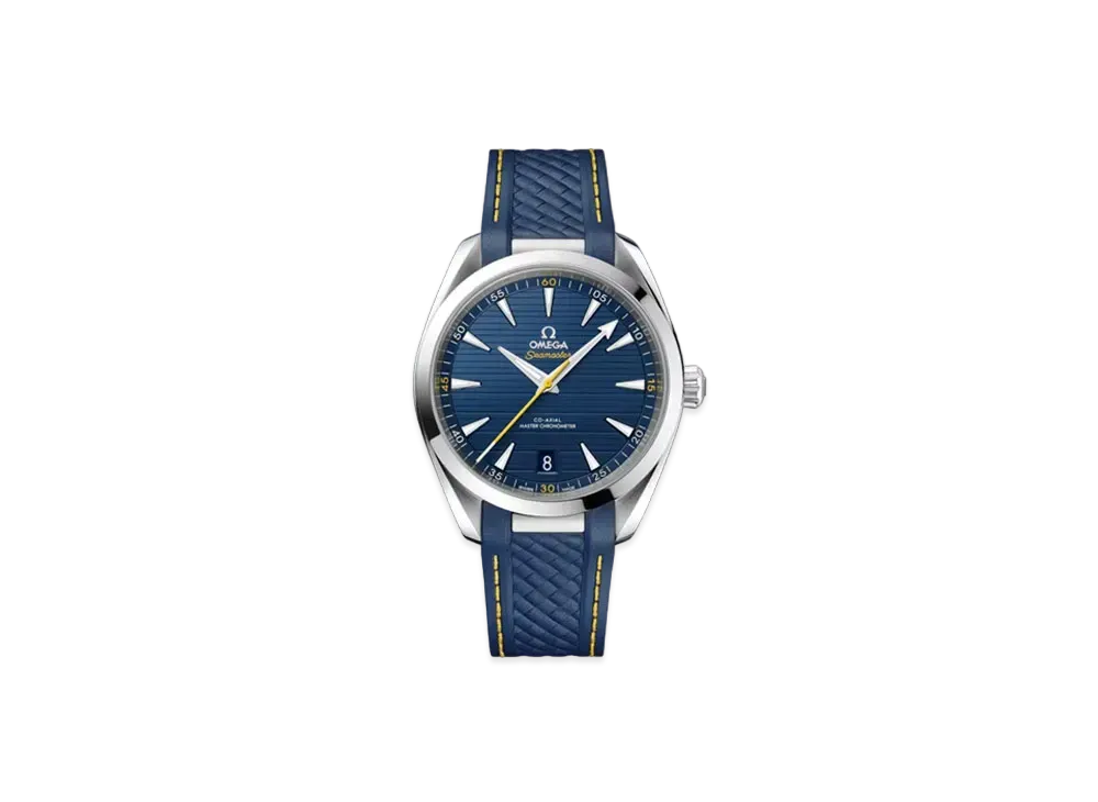 OMEGA Seamaster Aqua Terra 150M Co-Axial Master Chronometer Rubber Strap 41MM "Stainless Steel/Blue" 220.12.41.21.03.009