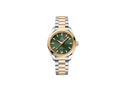 OMEGA Seamaster Aqua Terra Shades Co-Axial Master Chronometer 34MM "Stainless Steel/Moonshine Gold/Green" 220.20.34.20.10.002