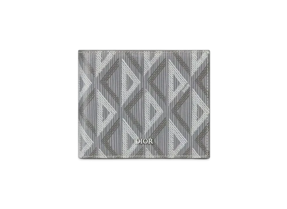 Dior Wallet With Coin Case CD Diamond Canvas "Gray"