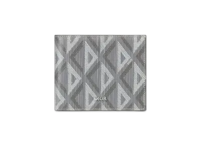 Dior Wallet With Coin Case CD Diamond Canvas "Gray"