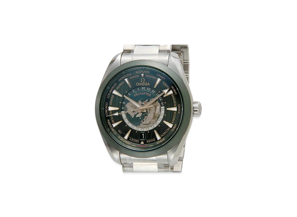 OMEGA Seamaster Aqua Terra 150M GMT World Timer "Stainless Steel/Green"