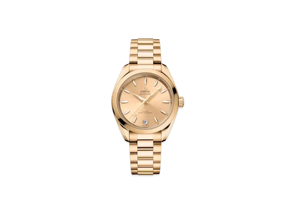 OMEGA Seamaster Aqua Terra Shades Co-Axial Master Chronometer 34MM "Moonshine Gold" 220.50.34.20.08.001