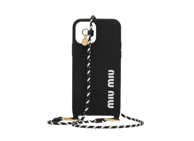 MIU MIU Rubber iPhone 12,12 Pro Cover "Black/Light Beige"