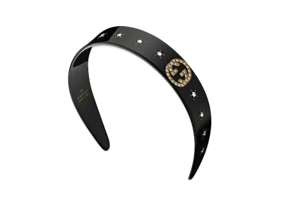 GUCCI Crystal Interlocking G Hair Band