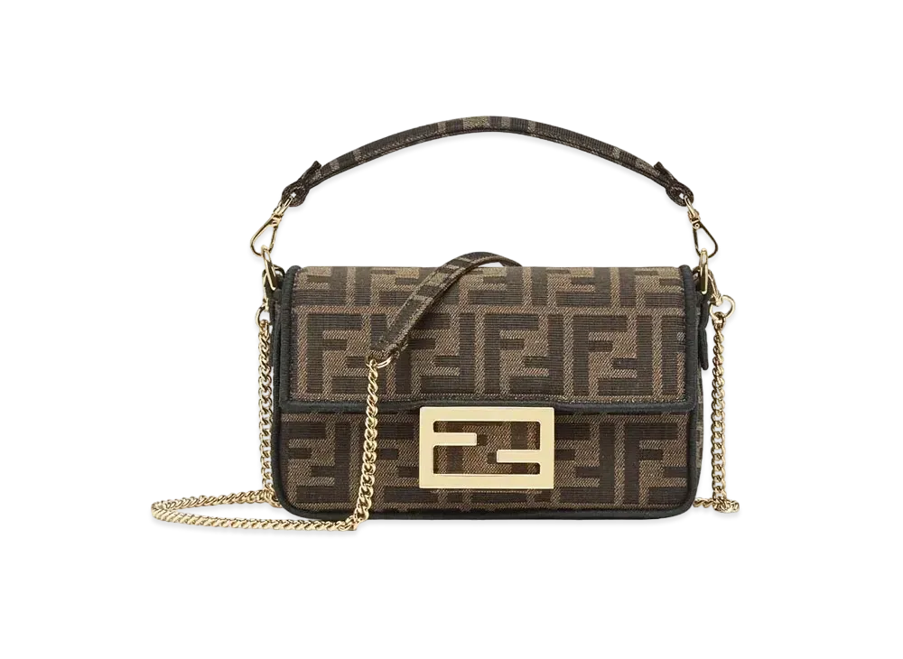FENDI Mini Baguette Fabric Bag "Brown"