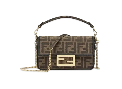 FENDI Mini Baguette Fabric Bag "Brown"