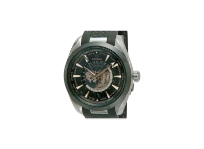 OMEGA Seamaster Aqua Terra 150M GMT World Timer Rubber Strap "Stainless Steel/Green"