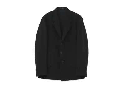 Yohji Yamamoto Pour Homme W/GABARDINE 3BUTTON SINGLE FLAP JACKET "Black"