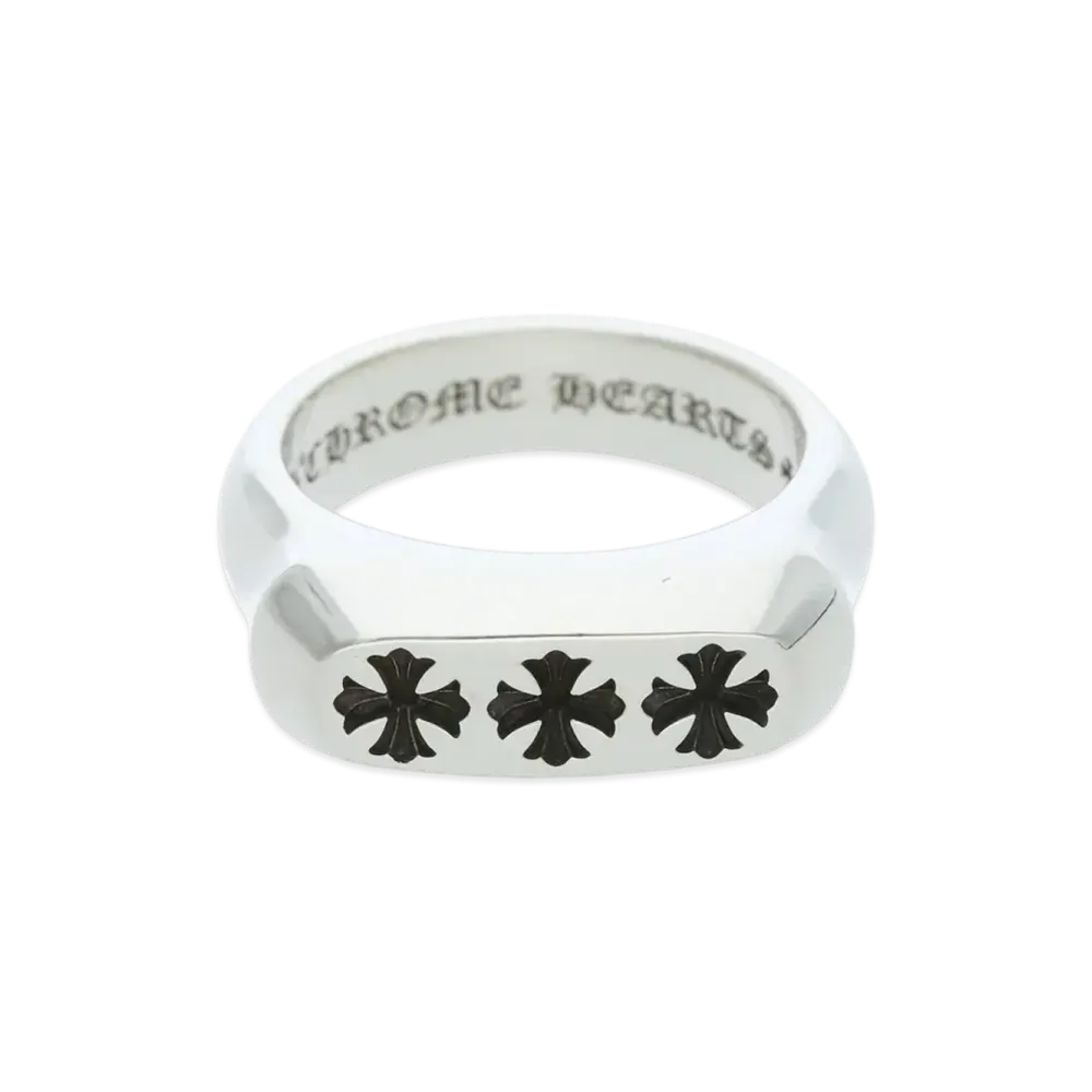 Chrome Hearts 22K Lil PJ 3CH Plus Ring "Silver"