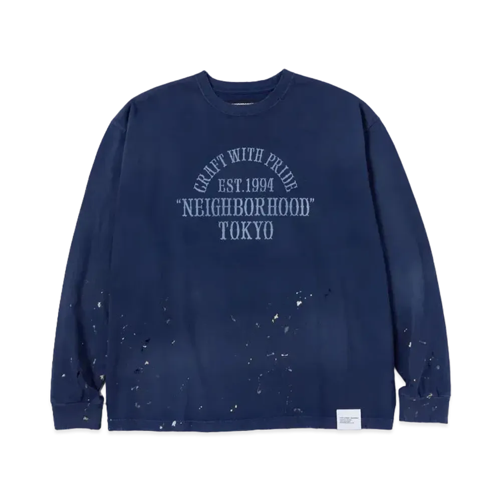 NEIGHBORHOOD Damage Crewneck LS "Navy"