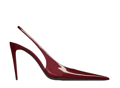 Saint Laurent Women's Guermantes Slingback Pumps "Lust Red"