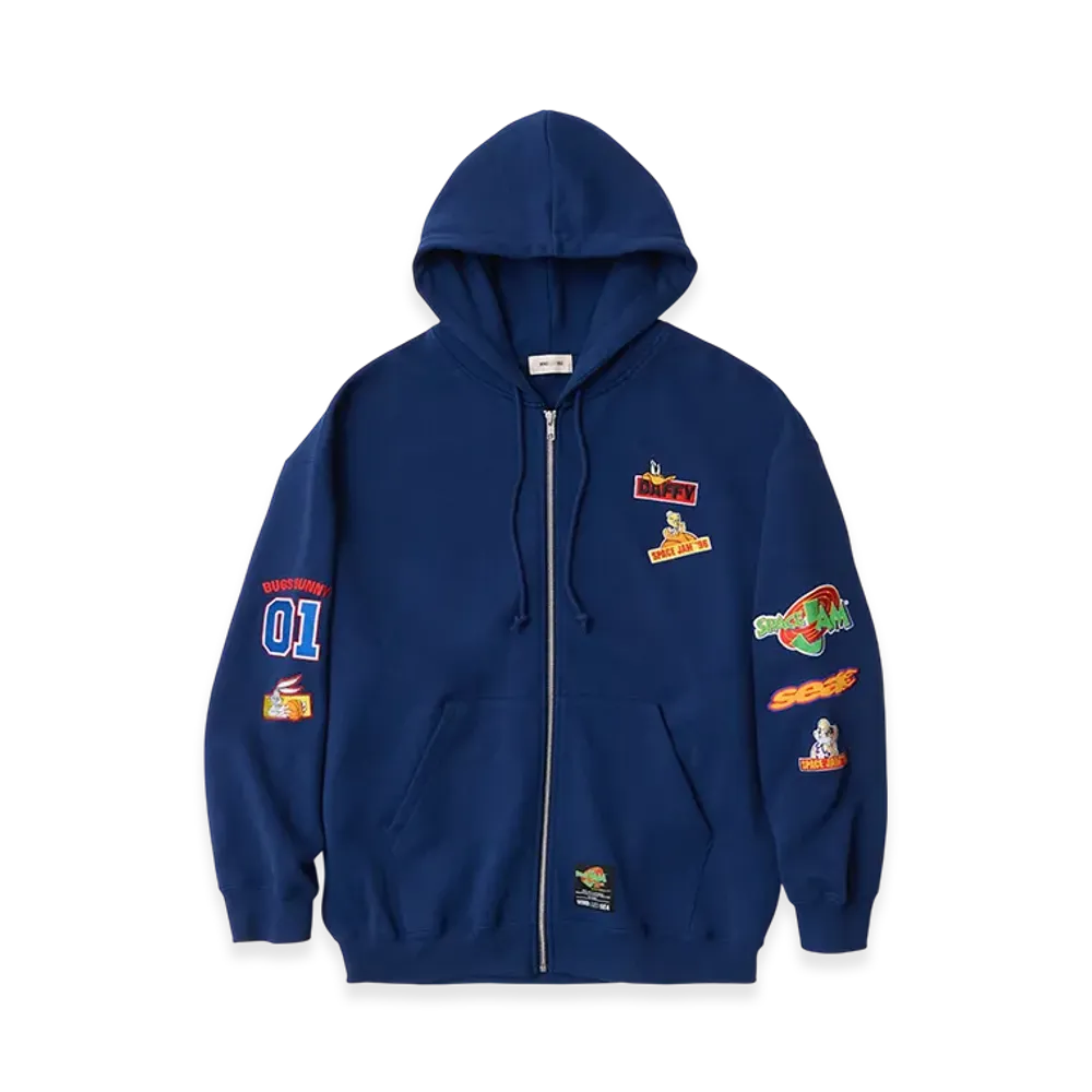 WIND AND SEA x SPACE JAM Zip-Up Hoodie "Navy"