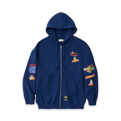 WIND AND SEA x SPACE JAM Zip-Up Hoodie "Navy"