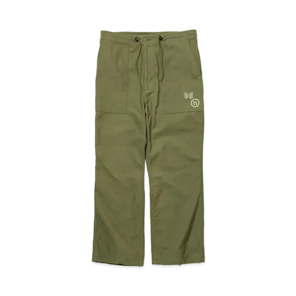 Needles x Hidden String Fatigue Pant Back Sateen "Olive"