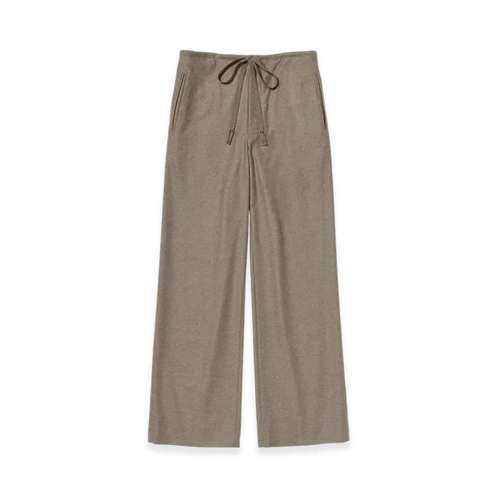 AURALEE Wool Fulling Flannel Drawstring Pants "Top Brown"