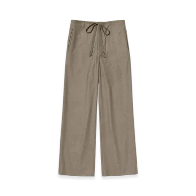 AURALEE Wool Fulling Flannel Drawstring Pants "Top Brown"