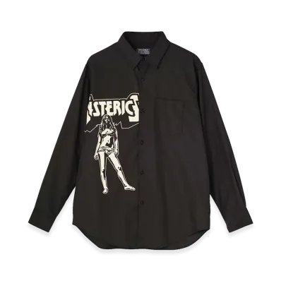 HYSTERIC GLAMOUR Bad Ass Mama Regular Collar Shirt "Black"