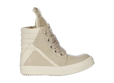 Rick Owens Women's SS26 Jumbolace Geobasket Full Grain Calf Leather "Sand/Milk"