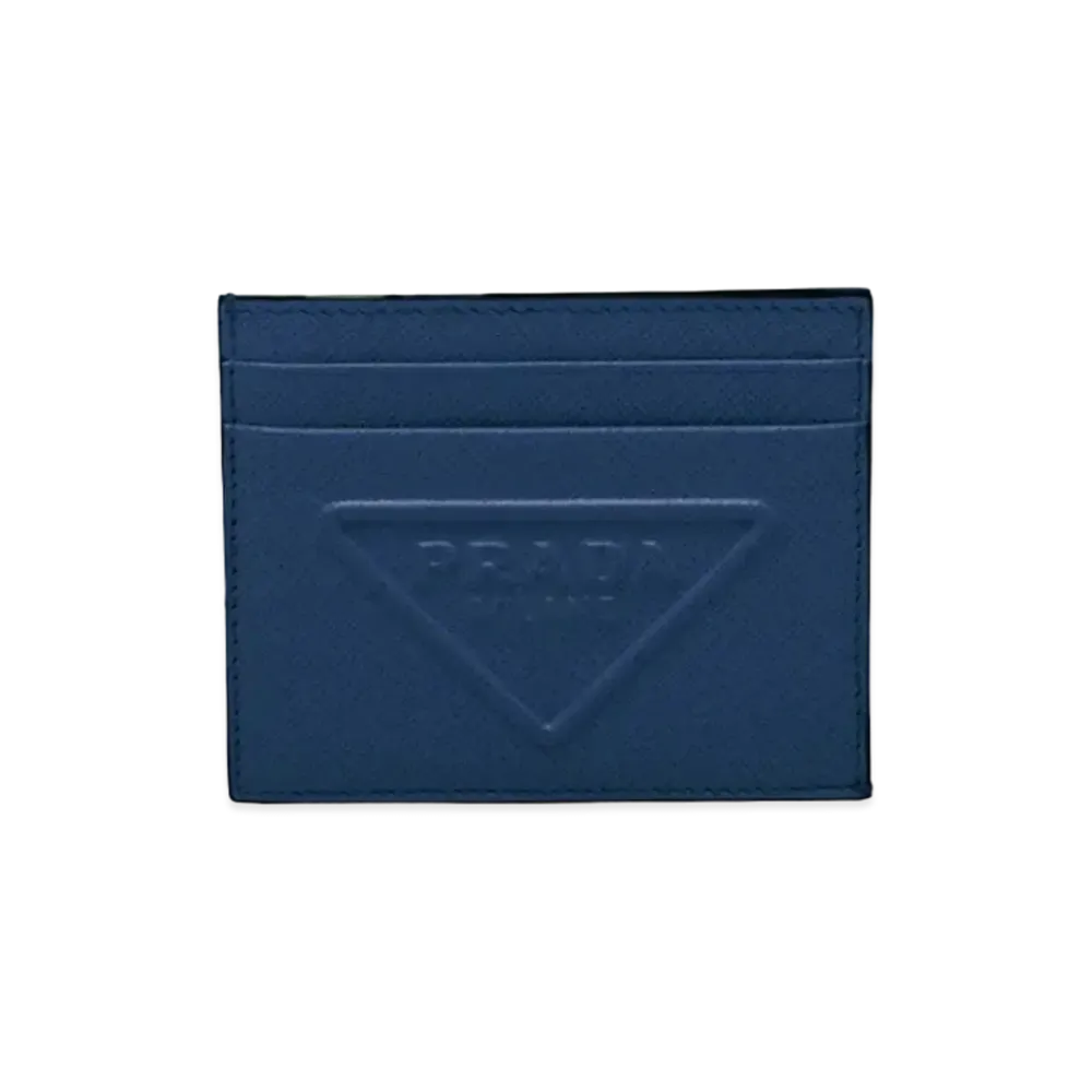 PRADA Saffiano Leather Card Holder "Bluette"