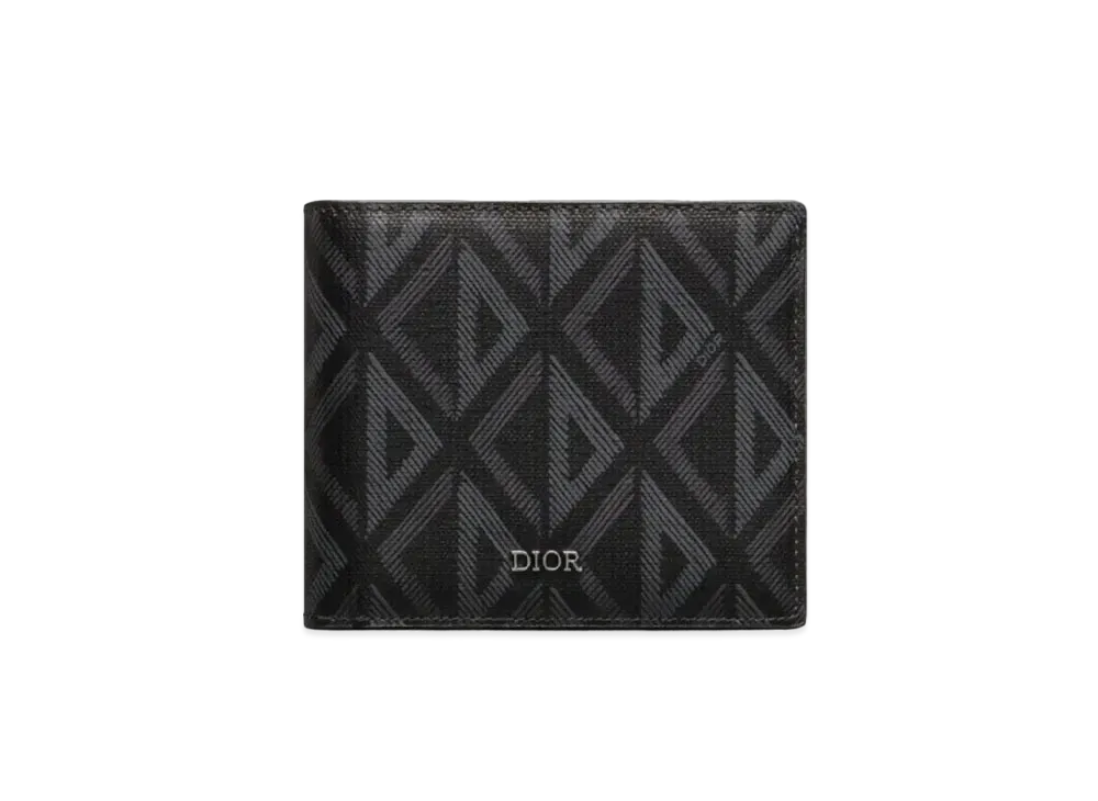 Dior Wallet With Coin Case CD Diamond Canvas "Black"