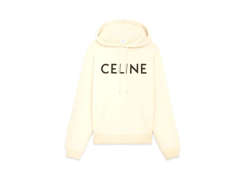 CELINE Celine Hoodie In Cotton Fleece "Pale Yellow/Black"