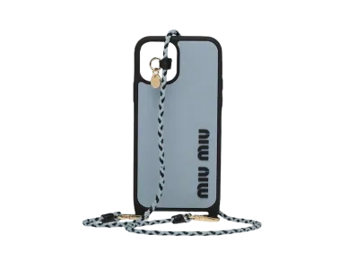 MIU MIU Rubber iPhone 12,12 Pro Cover "Sky Blue/Black"