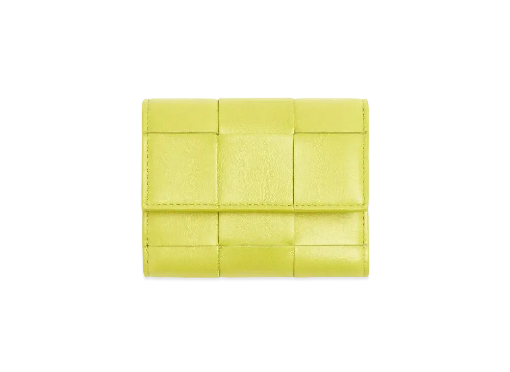 Bottega Veneta Tri-Fold Zip Wallet "Kiwi"