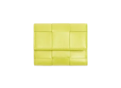 Bottega Veneta Tri-Fold Zip Wallet "Kiwi"