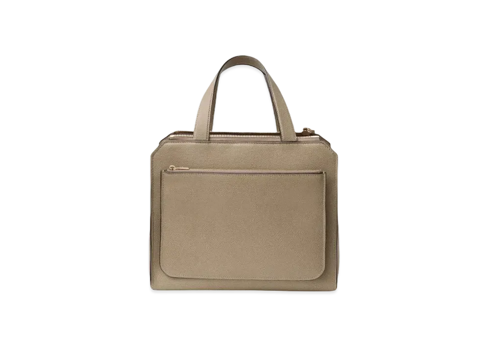 Valextra Medium Passepartout Bag "Oyster Gray"