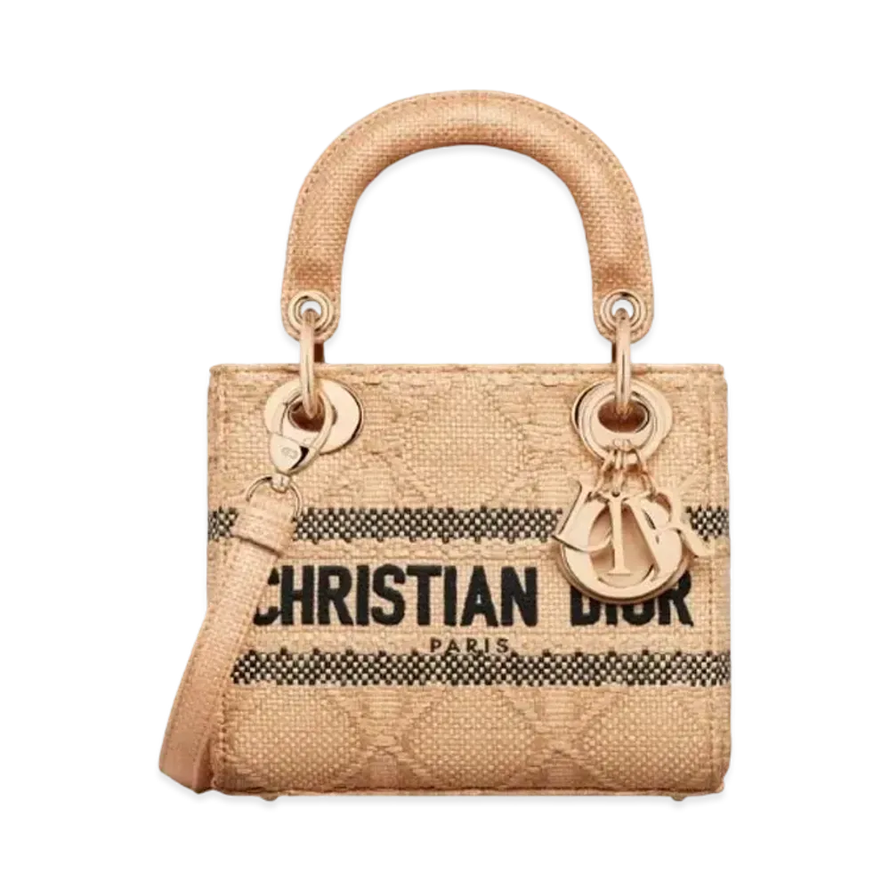 Dior Mini Lady D Lite Bag Cannage Raffia "Natural"