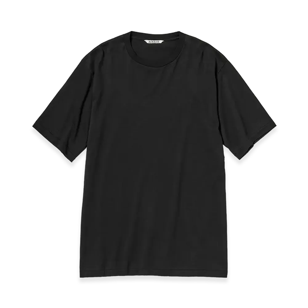 AURALEE Luster Plaiting Tee "Black"