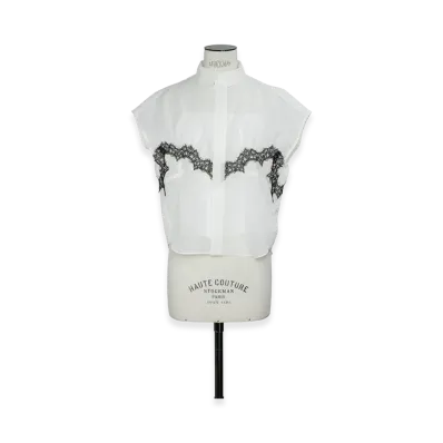 sacai Women's Wool Organza Shirt "Off White"